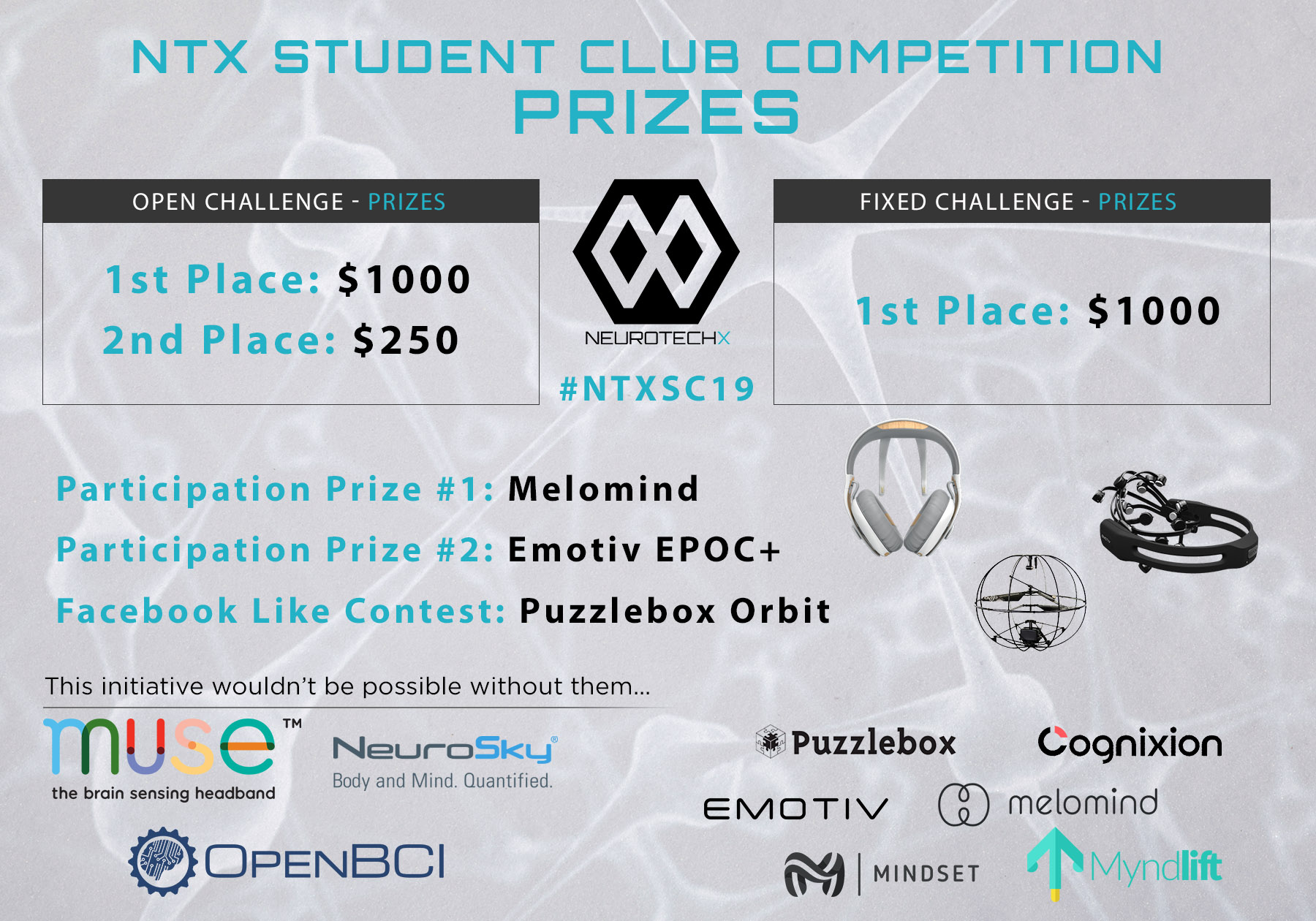 NeuroTechX Student Clubs - 2019 Prizes